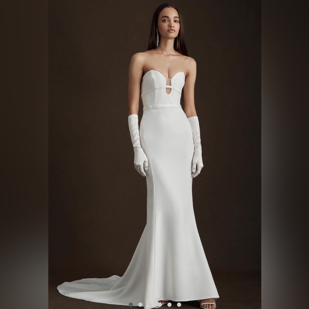 BHLDN Besa Brie Strapless Sweetheart Crepe Wedding Gown Size 6